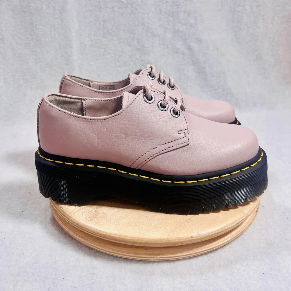 DR MARTENS 1461 QUAD II SHOE Womens Size 6 Gray 3 EYE PLATFORM 30612 ‎ NWT